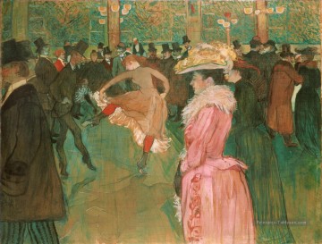  Toulouse Tableau - Danse au Moulin Rouge post Impressionniste Henri de Toulouse Lautrec